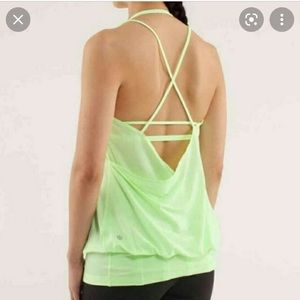 Lululemon Flo & Go strappy neon green yoga tank